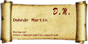 Debnár Martin névjegykártya