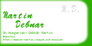 martin debnar business card